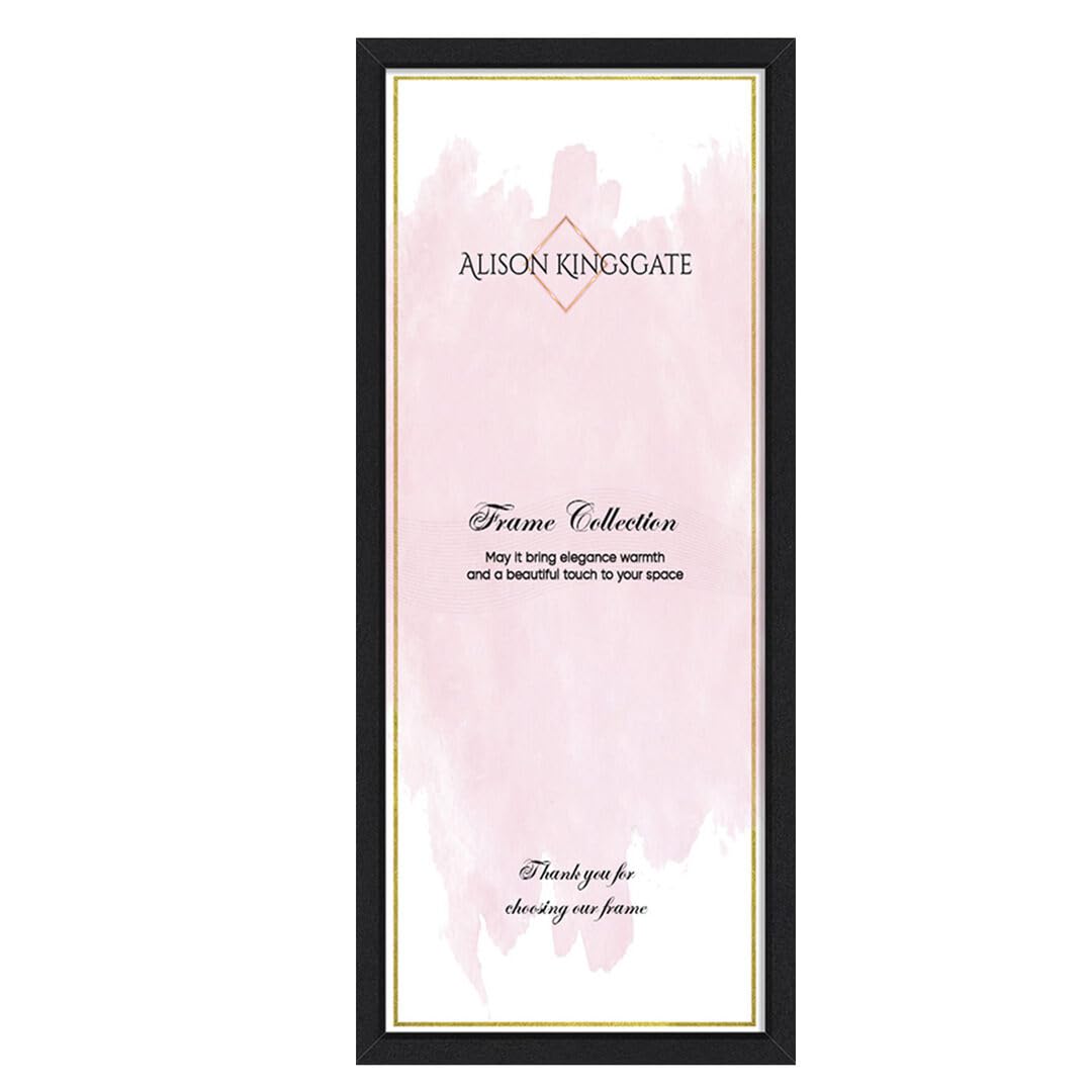 Alison Kingsgate Sleek 26X12 Picture Frame - Engineered Wood with Shatterproof Perspex Front - Perfect for Photos, Posters, Certificates - Suitable for Wall Mount or Tabletop Display - Black