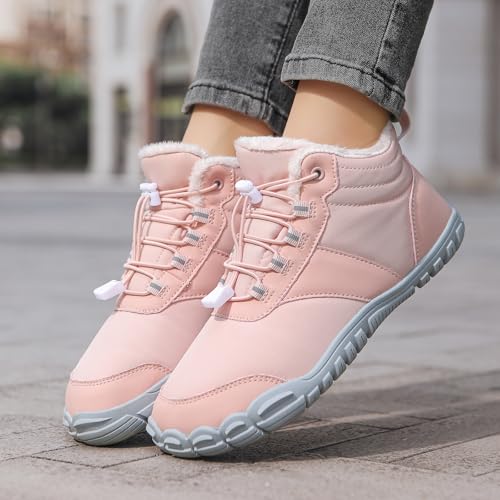 Snow Boots for Women Men 2025 Winter Peakfootwear Barefoot Shoes,Fur Lined Fleece Warm Trekking Trail Hiking Shoes,Wide Toe Box & Non-Slip Sneakers Outdoor Zero Drop Sole Minimalist Sneakers4