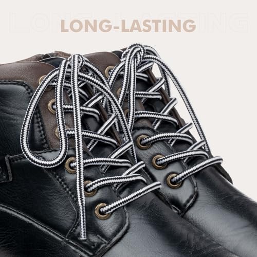 Image of Stepace 2 Pairs Round Heavy Duty Boot Laces for Hiking and Work Boots