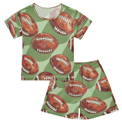 senya Short Sleeve Pajamas Sets Summer Cotton Sleepwear Rugby Tile Green Rugby Shadow