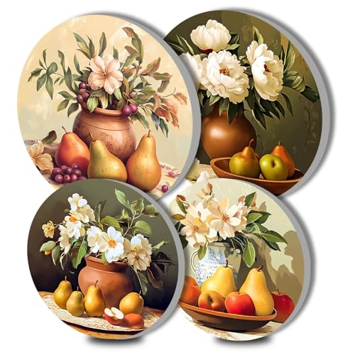Vintage Fruits Electric Stove Burner Covers，4 Pack Round Stove Burner