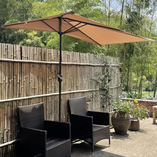 Sombrilla rectangular de 8x4ft para terraza con manivela e impermeable 4