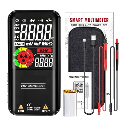 Multímetro digital portátil con detector EMF y batería de litio
