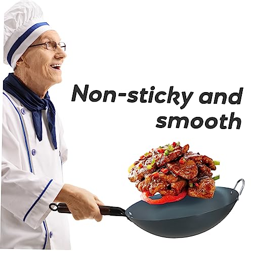 Wok tradicional de hierro con fondo redondo y recubrimiento antiadherente miniatura 4