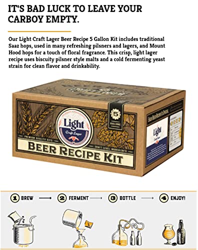 Craft A Brew - Beer Recipe Kit - Light Lager - Home Brewing Ingredient Refill - Beer Making Supplies - Includes Hops, Yeast, Malts, Extracts - 5 Gallons #TOP4