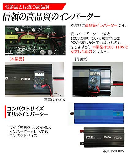 Amazon.co.jp: 正弦波インバーター 純正弦波 12V 定格 3000W 最大