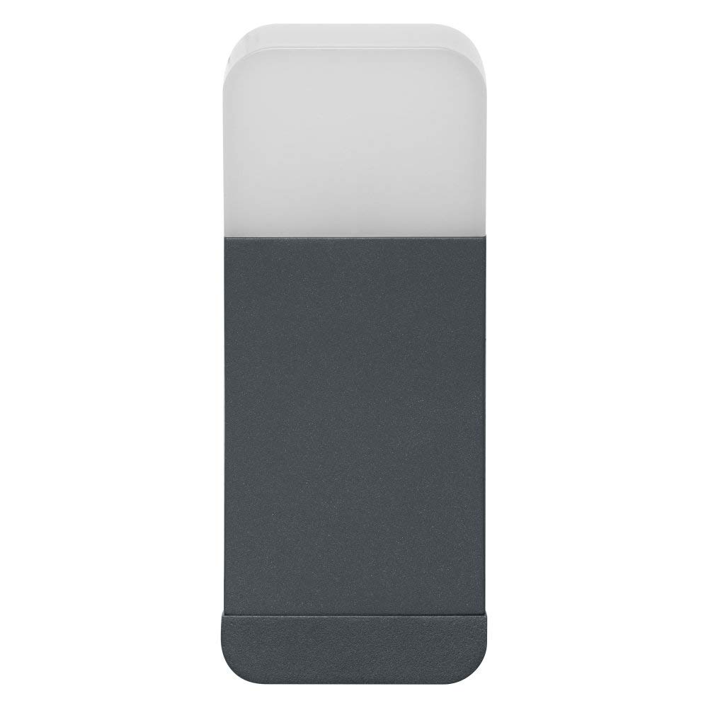 LEDVANCE Lampada da esterno a LED intelligente per parete con tecnologia WiFi, luce per esterno, colori RGB modificabili, scuro gr. Alluminio, compatibile con Google e Alexa, SMART+ WIFI CURVE WALL