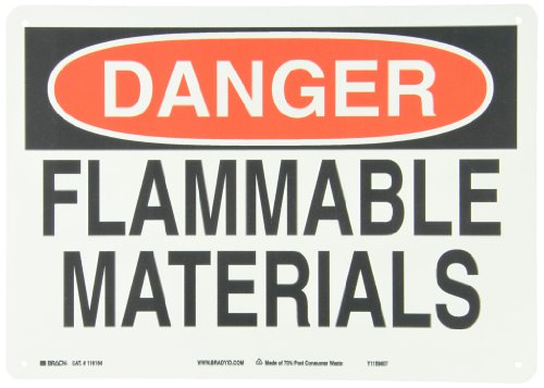 Panneau danger flammable materials idéal pour ateliers et garages sûrs
