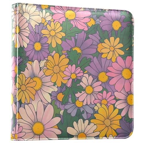 Álbum de fotos Scrapbook adhesivo DIY con flores en flor, encuadernador de 3 anillos, 40 páginas, 8x10 para memorias miniatura 1