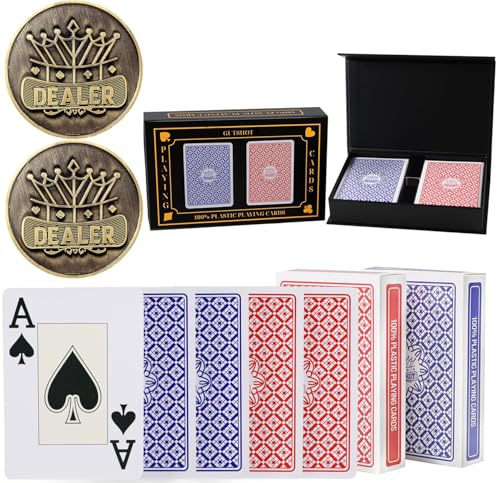 Barajas de cartas impermeables GUTSHOT, pack 2
