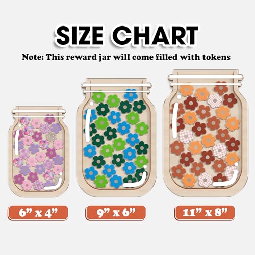 Image of Personalized Flower Magnetic Reward Jar Colorful Tokens Kids Potty Training Behavior Chart for Toddlers Classroom Management Teacher Tools Back to School Gifts for Boys Girls