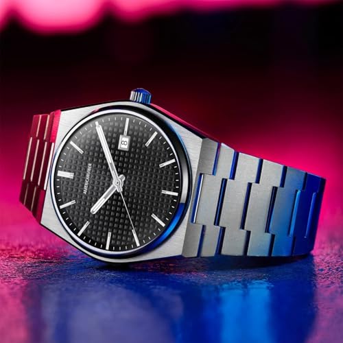 Image of AMERICANVIBER, Stainless Steel Date Display Mens Wrist Analogue Watch, Dial-Color:Multicolour, Band Color:Silver