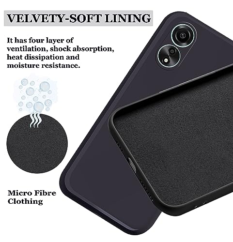 Image of A rtistque Liquid Silicone Back Cover Case for Oppo A78 5G Shockproof TPU Soft Flexible with Camera Protection - Black