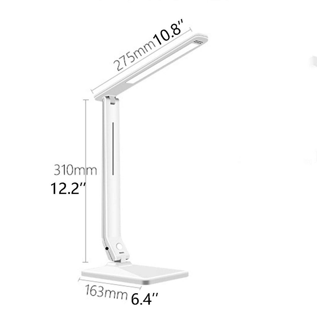 MYBA Lampka nocna Lampa biurkowa LED z portem ładowania USB Ściemnialne Biurko Lampka nocna Lampka stołowa Sterowanie dotykowe Lampa stołowa Lampa stołowa (kolor: Czarny)