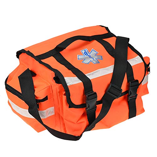 Image of Dealmed First Responder Trauma Bag - Fully Stocked EMS Emergency Kit - Orange Professional Equipment Organizer