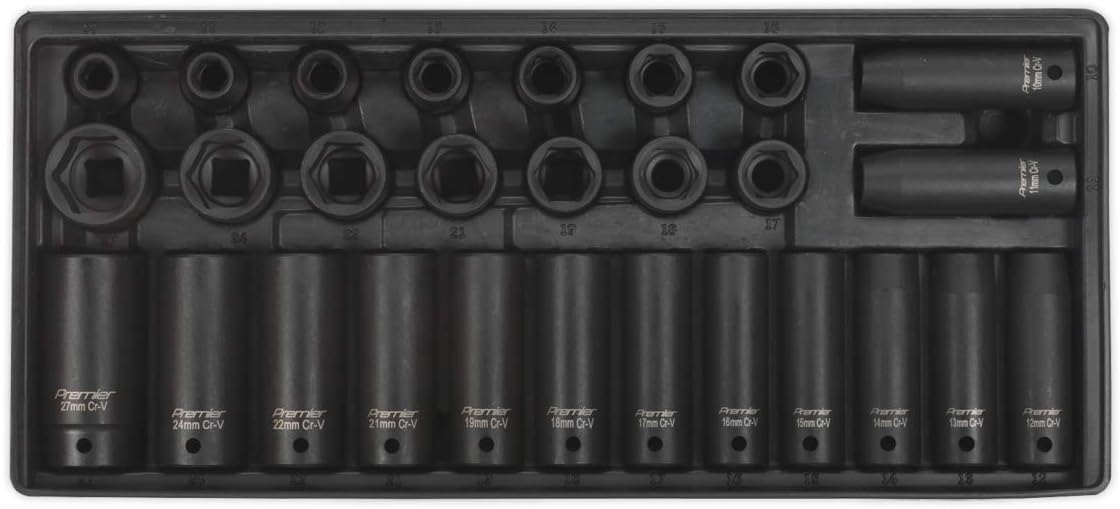 – TBT24 28pc 1/2" Impact Sockets Standard + Deep10-27mm Lifetime Guarantee