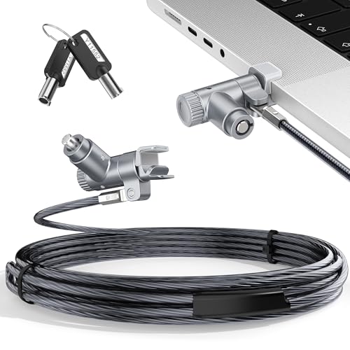 AboveTEK Laptop Locking Cable for MacBook Pro 14/16 (2021–2024), Anti-Theft Keyed Laptop Security Lock, 6.56ft Cut-Resistant Steel Computer Lock Cable, Rotatable & Portable Design