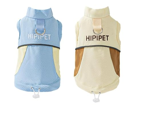 JakZeay 春と夏の犬服反射ストライプカラーマッチングトラクション 夏の外出に涼しく 2本足の犬用ベスト、犬服 夏用日焼け止め、涼しい服、薄手の夏服、小型・中型・大型犬用、薄手のベスト、猫用 散歩 外出便利 犬用品、冷感犬服 犬の服 夏用 接触冷感 ひ