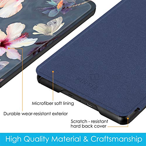 Image of Fintie Slimshell Case for 6 inch Kindle Paperwhite (10th Generation, 2018 Release) - Premium Lightweight PU Leather Cover with Auto Sleep /Wake for Amazon Kindle Paperwhite E-Reader, Blooming Hibiscus