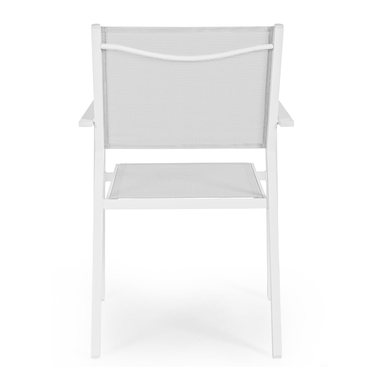 Yellowshop - HILL Set 6 sedie da giardino esterni con braccioli struttura in alluminio e textilene Antracite, Bianco o Coffee (Bianco)