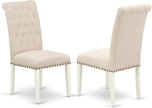 Miniatura 3 de East West Furniture NOBR3-LWH-02 - Juego de mesa de cocina de 3 piezas contiene una mesa de comedor rectangular con hojas de mariposa y 2 sillas