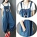 Flygo Women's Baggy Cotton Denim Wide Leg Drop Crotch Overalls Jumpsuit Romper Harem Pants