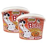 YCNO KOMBOFAN Samyang Buldak K Rose, Wide Flat Glass Noodles, Big Bowl Cup, Korean Fire Challenge Microwaveable 삼양 로제 불닭 납작당면 (5.98oz) (2 Packs)