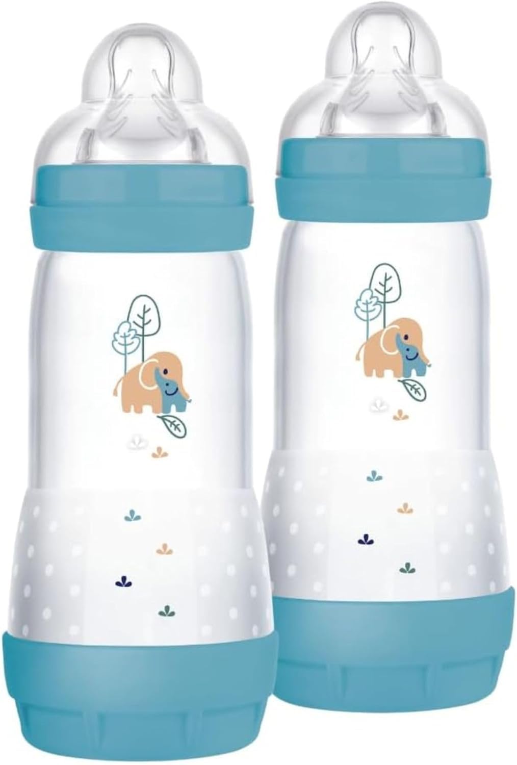 MAM Easy Start Babyflasche 320 ml (2er-Set), Set mit 2 Anti-Kolik-Flaschen zum Stillen, reduziert Luftblasen und das Risiko von Koliken, Zubehör für Neugeborene ab 4 Monaten mit Sauger Größe 3
