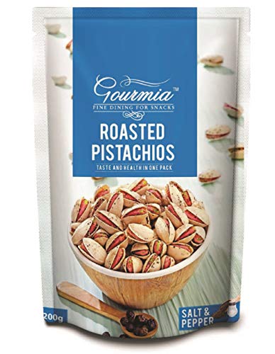 Image of Gourmia California Roasted Pistachios Extra Large Lightly Salted 200g & Gourmia Roasted Pistachios Salt and Pepper 200g