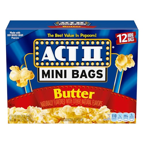 Act II Mikrowellen-Popcorn mit Buttergeschmack, Mini-Beutel, 372 ml, 12 Beutel