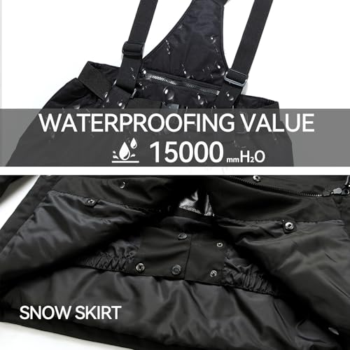 Men's Ski Jacket and Pants Set,Snow Suits for Men Waterproof Windproof,Winter Outdoor Ski Suit for Mountain Snowboarding Snowmobile Suit