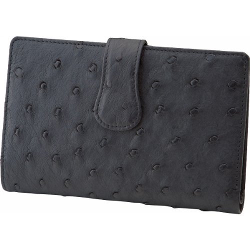 Amazon.co.jp: オーストリッチ横長ベロ付財布 BK S-NO8500043BK