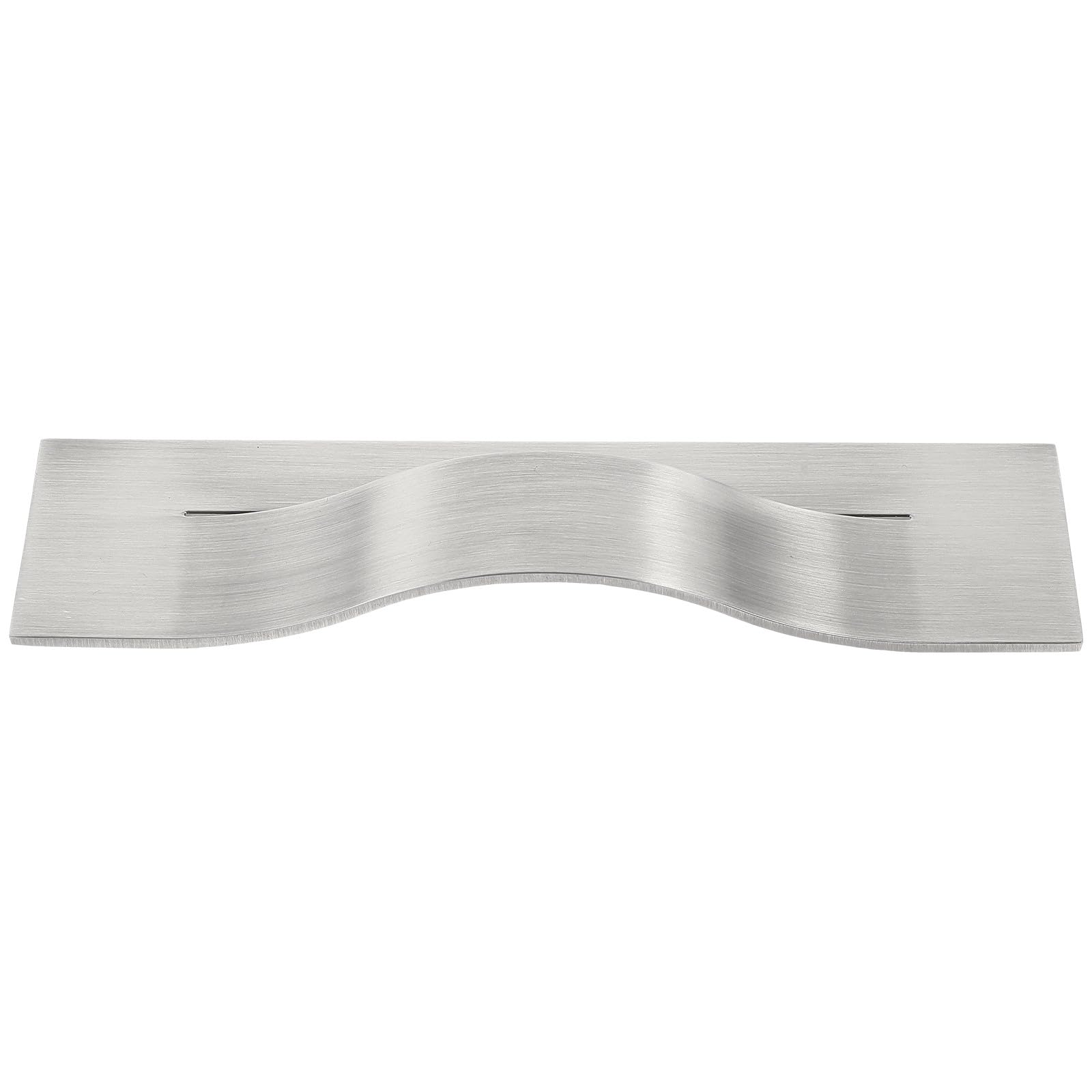 Poignée invisible 64 mm en métal argenté brossé pour placard de cuisine