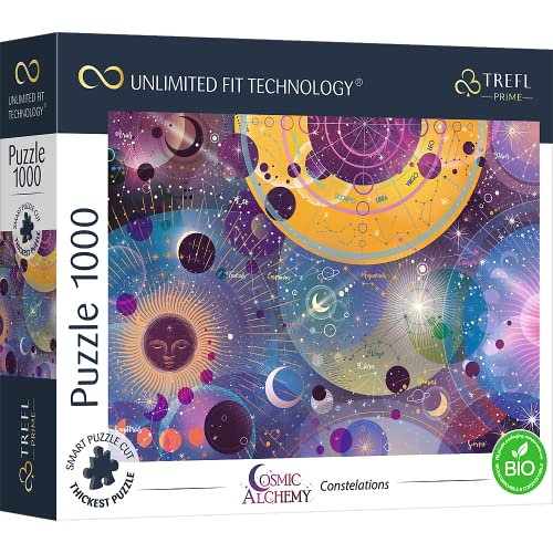 Trefl 1000 Elementos-Cartón Más Grueso, Bio, Constelaciones, Signos del Zodiaco, Astrología,...