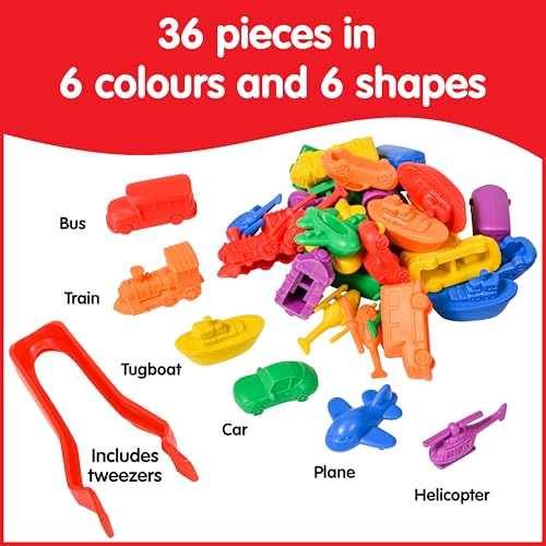 Mini Transport Counters Set of 36 for Early Learning Maths - Image 3