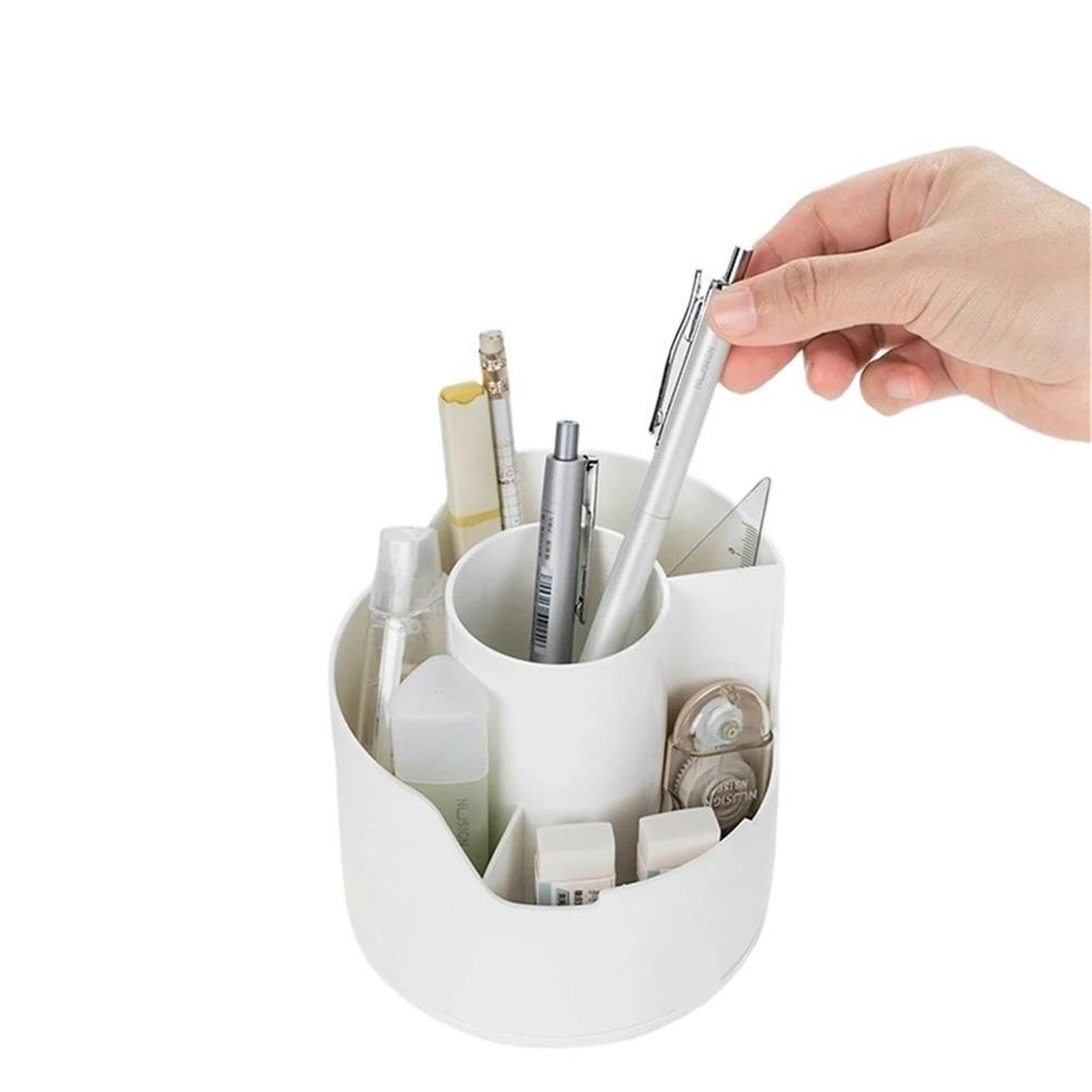 Organizer da Scrivania Rotante Portapenne da scrivania | Organizzatori rotanti a 4 slot, forniture di cancelleria for archiviazione desktop(WHITE)
