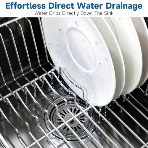 Image of JASIWAY in Sink Dish Drying Rack, Stainless Steel Small Dish Drainer