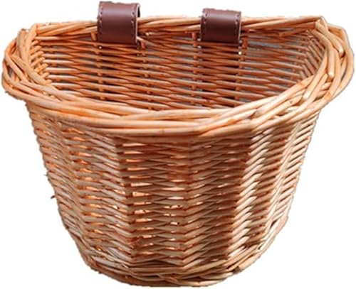 KJOET 自転車カゴ こども フロント用 前フロントバスケット 自転車バスケット 天然素材 かごバスケット カゴ 籐 カゴ 手織り バイク 籐風バスケット 自転車バスケット 車用 取り付けが簡単 工具不要 脱着簡単 ひび割れにくい 収納かご 田園風