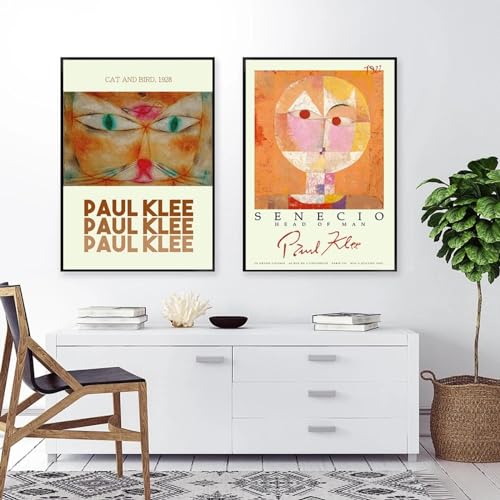 Peinture aquarelle abstraite Paul Klee pour la décoration murale du salon et bureau