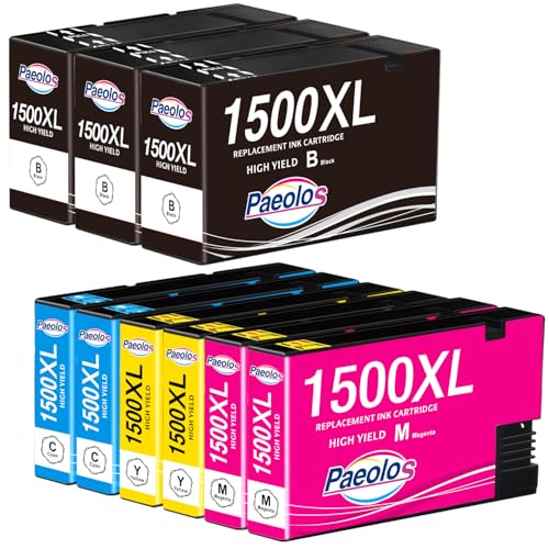 Paeolos 1500XL Druckerpatronen Kompatible für Canon PGI-1500 1500XL Multipack Tintenpatronen für Canon Maxify MB2750 MB2150 Druckerpatronen MB2155 MB2050 MB2755 MB2350 MB2300 Patronen (9er Pack)