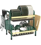 EYSOO Dish Drying Rack with Drainboard 2 Tier Dish Rack for Kitchen Counter Dish Dryer Rack with ...