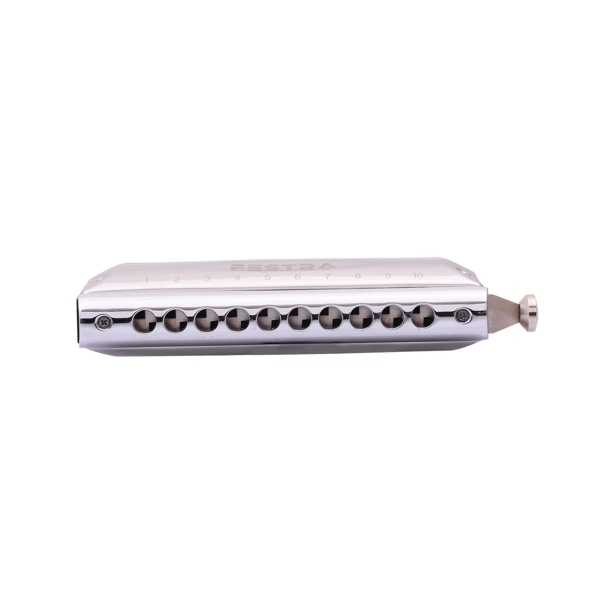 Festra R-1009 Advanced Chromatic Harmonica - 10 Holes 40 Tones with Scale Changer, Perfect for Adults, Professionals, and Students (Silver) 3