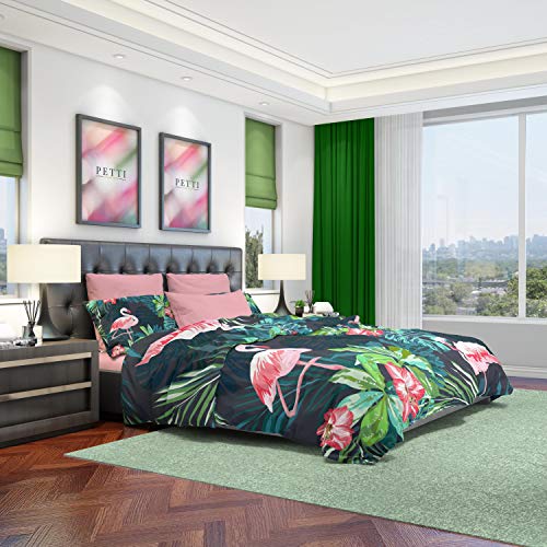 PETTI Artigiani Italiani Duvet Cover, Bedding Set, Satin, 100% Made in Italy, Pink, Super King (250x200 cm) - Image 3