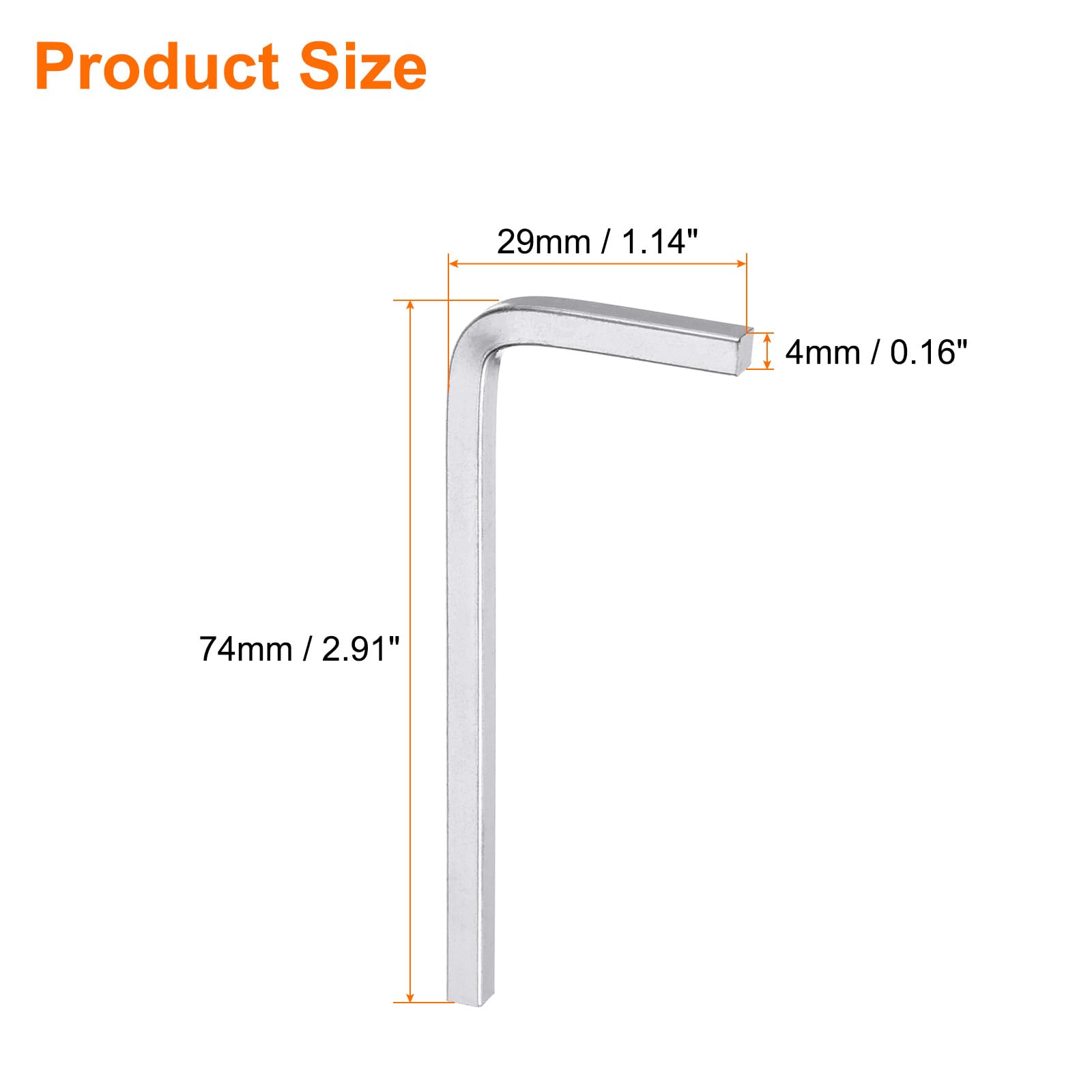 Sourcing Map Sechskantschlüssel Kugelkopf – 4 Mm, S2-Stahl, Langer Arm | 4er Set | Ideal Für Möbel & Heimwerker