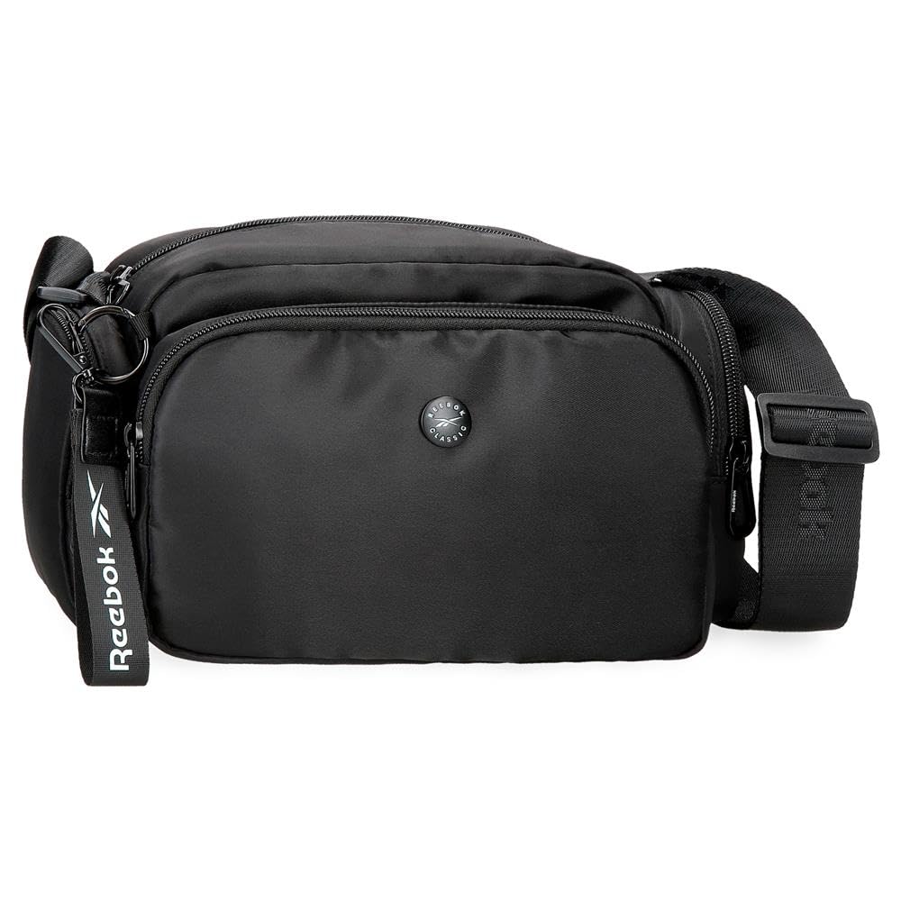 Reebok Leia Black Shoulder Bag, 19.5 x 16 x 9 cm, Polyester, by Joumma Bags