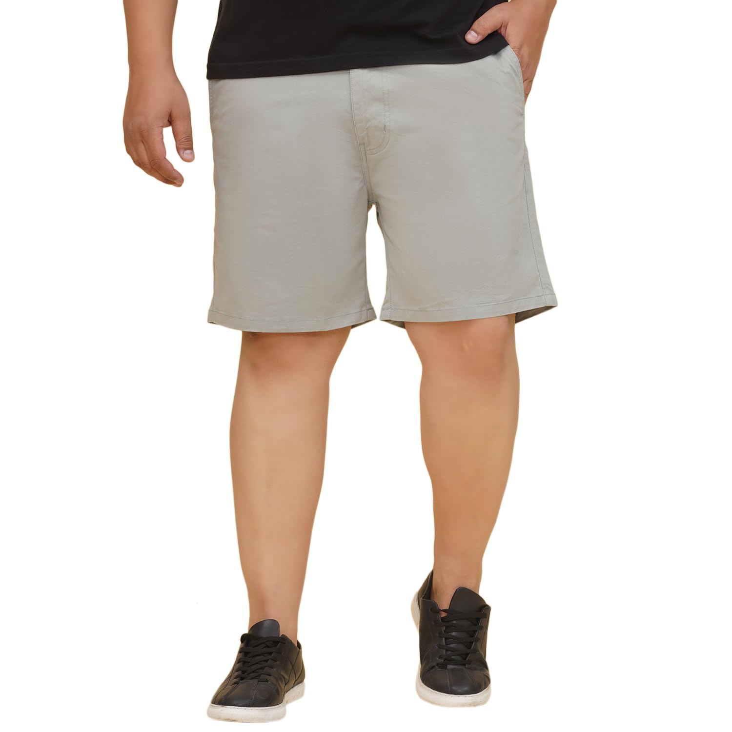 john pride Plus Size Men Regular Fit Mid-Rise Stretchable Olive Chino Shorts (JPSOC13021H_Olive)-picture-40