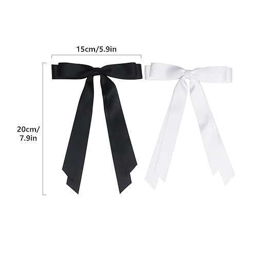 Miniatura 2 de Paquete de 4 lazos de satén para el cabello, pinzas para el cabello para mujeres, pinzas para el cabello, lazos grandes para mujeres y niñas (4