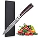 UniqueFire Couteau Tout Usage, Couteau de Cuisine 12cm, Couteau Japonais Lame en Acier Inoxydable en Teneur de Haut Carbone, Conception Ergonomique Manche en Pakkawood