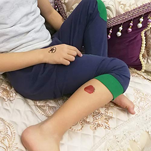 Yesallwas Cute Fruit Temporary Tattoo For Women Body Kids 8 Sheet Waterproof Art Fake Tattoo Stickers Assorted Red Strawberry Cherry Purple Grapes Tattoo #TOP5
