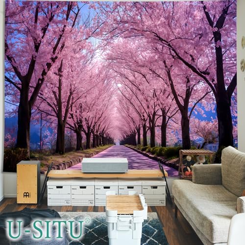U-SITU タペストリー 並木 道路 自然 四季景色 並木通り 満開の桜 オシャレ 背景 多機能 布ポスター 壁掛け 壁飾り インテリア 雰囲気転換(サイズ:幅100×丈75cm)color:GT3818SA [2]